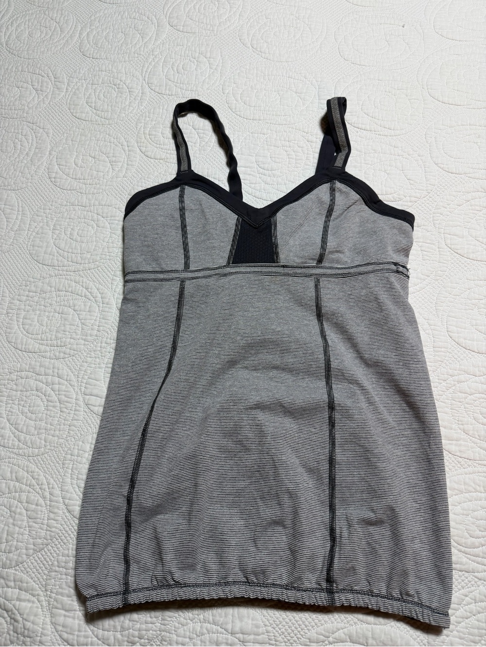lululemon athletica Grey and Black Built-In Shelf Tank